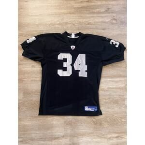 LaMont Jordan Raiders #34 Reebok NFL Equipment Jersey Mens Size 50 L Black